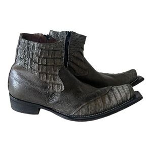 La Scarpa Tally Genuine Caiman Horn Back Crocodile Gray Western Boots Size 9